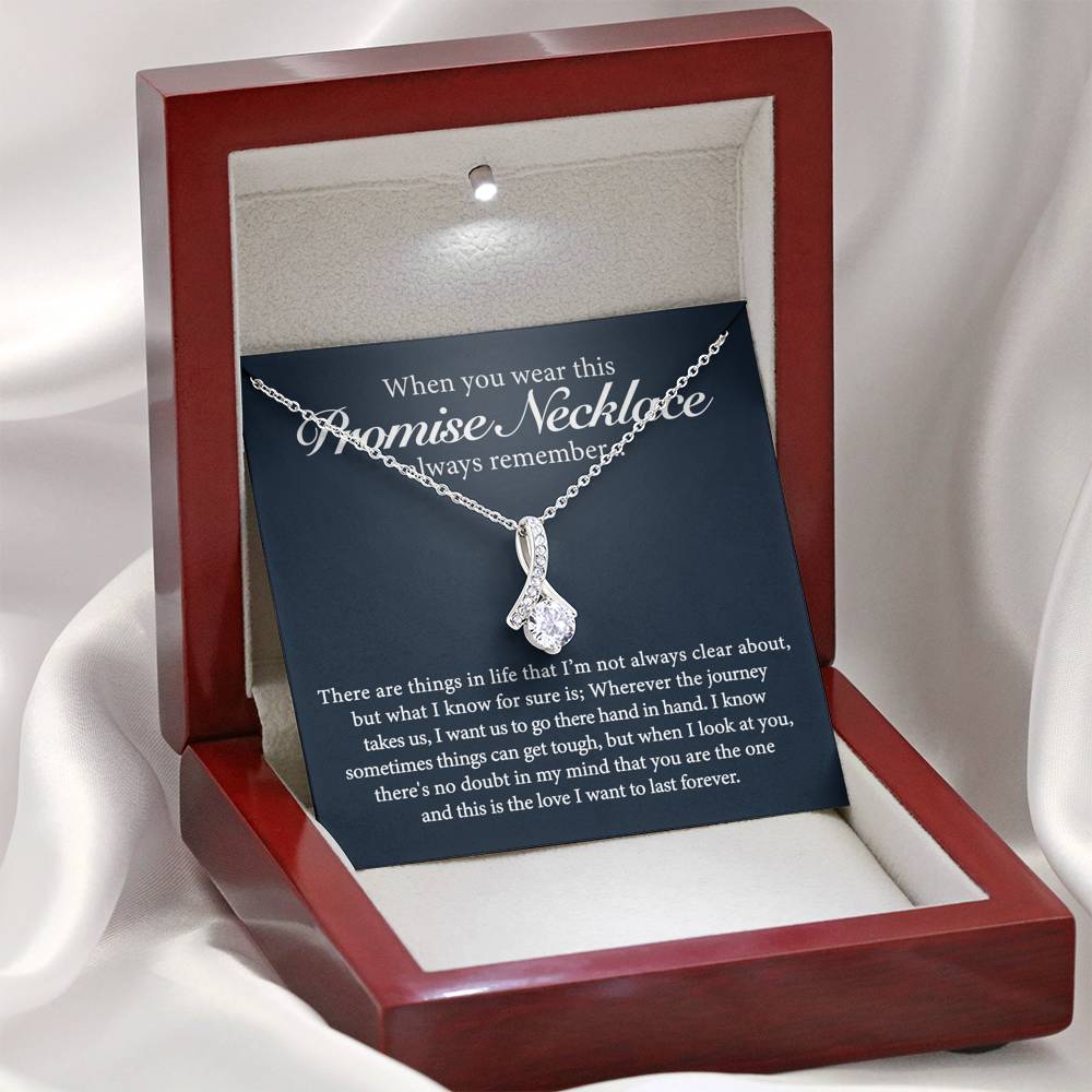 ShineOn Fulfillment Jewelry Promise Necklace - When You Wear This Always Remember - Ribbon Necklace