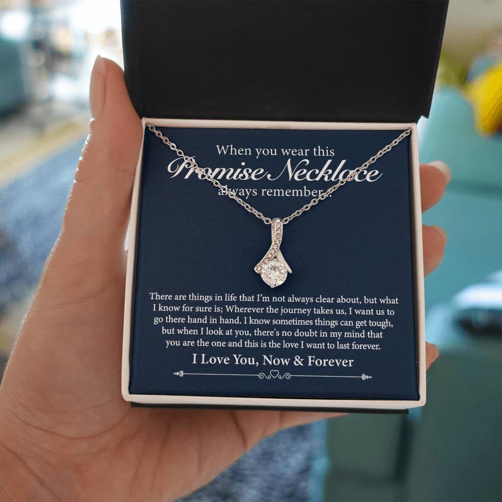 ShineOn Fulfillment Jewelry Promise Necklace - You Are The One - Ribbon Necklace