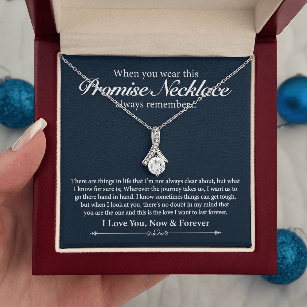 ShineOn Fulfillment Jewelry Promise Necklace - You Are The One - Ribbon Necklace