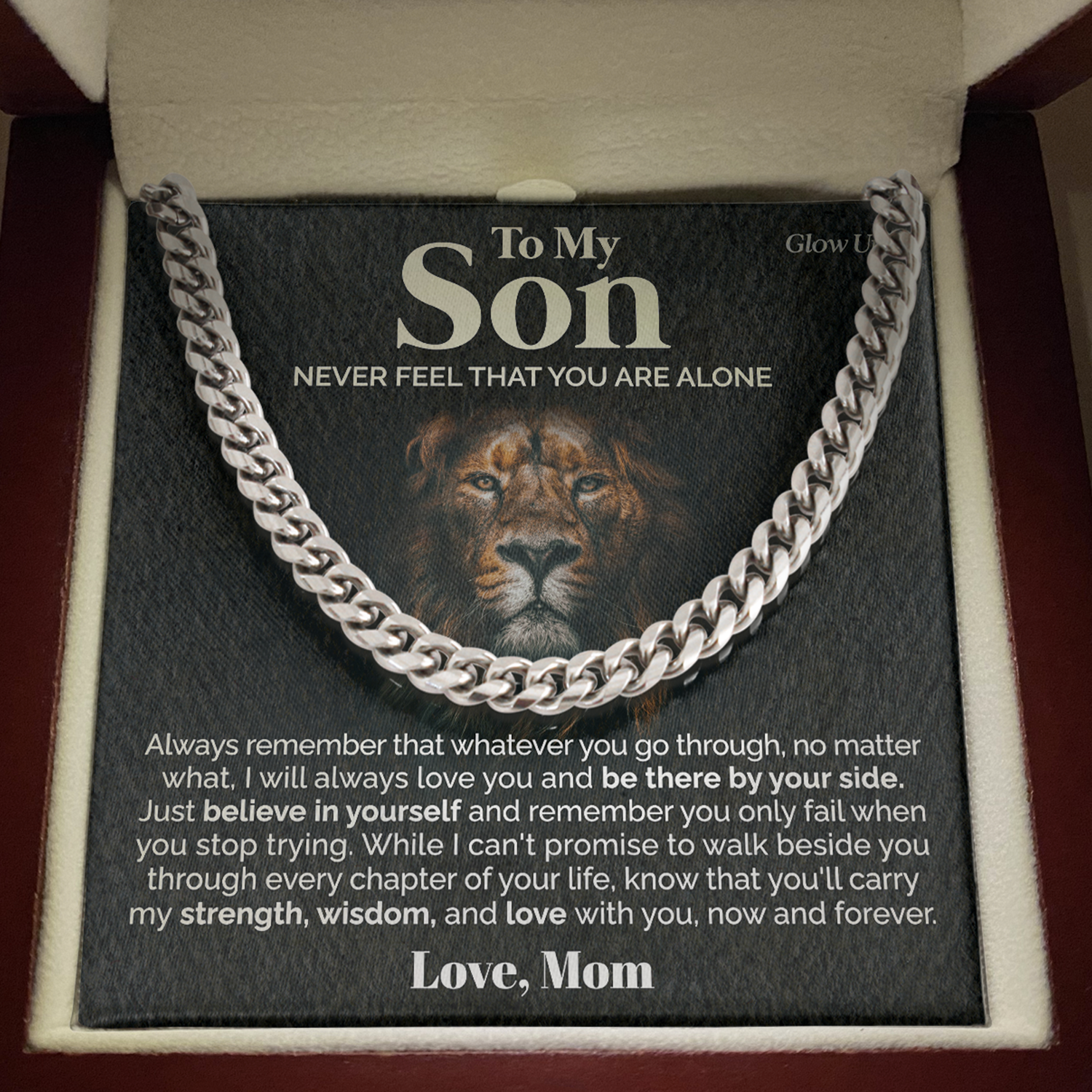 ShineOn Fulfillment Jewelry Stainless Steel / Luxury Box To My Son - By Your Side - Cuban Link Chain