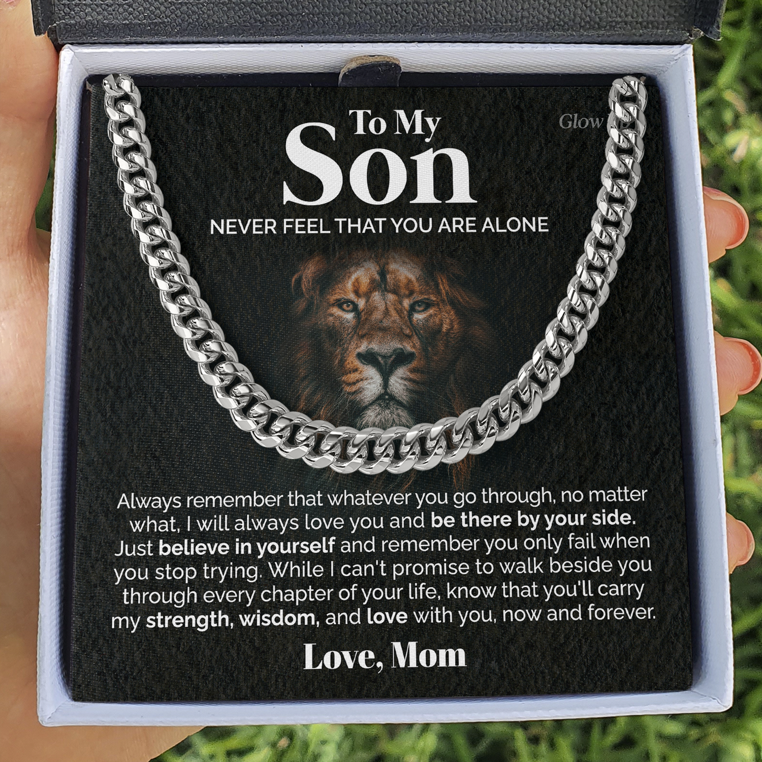 ShineOn Fulfillment Jewelry Stainless Steel / Standard Box To My Son - By Your Side - Cuban Link Chain