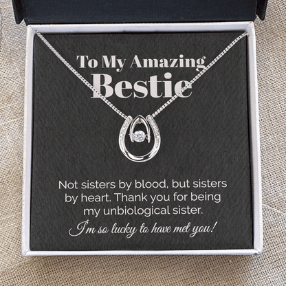 ShineOn Fulfillment Jewelry Standard Box To My Amazing Bestie - I'm So Lucky To Have Met You - Lucky In Love Necklace