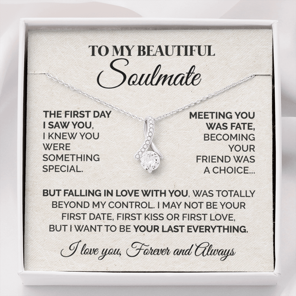 ShineOn Fulfillment Jewelry Standard Box To My Beautiful Soulmate - The First Day I Saw You - Ribbon Necklace
