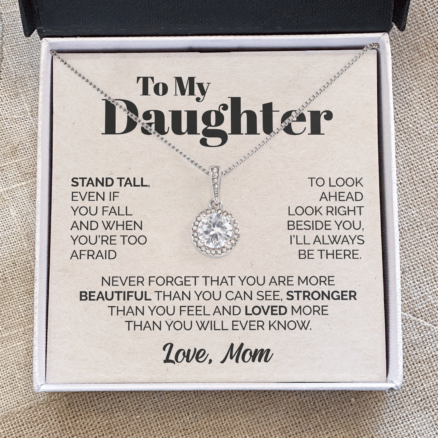 ShineOn Fulfillment Jewelry Standard Box To My Daughter - Stand Tall Even If You Fall - Eternal Hope Necklace