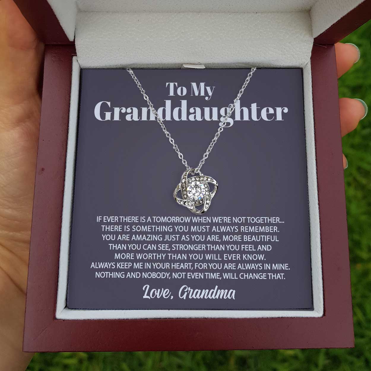 ShineOn Fulfillment Jewelry Standard Box To My Granddaughter - Always Remember - Love Knot Necklace