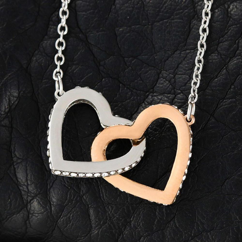 ShineOn Fulfillment Jewelry Standard Box To my GrandDaughter - Our hearts as one - Interlocking Heart Necklace