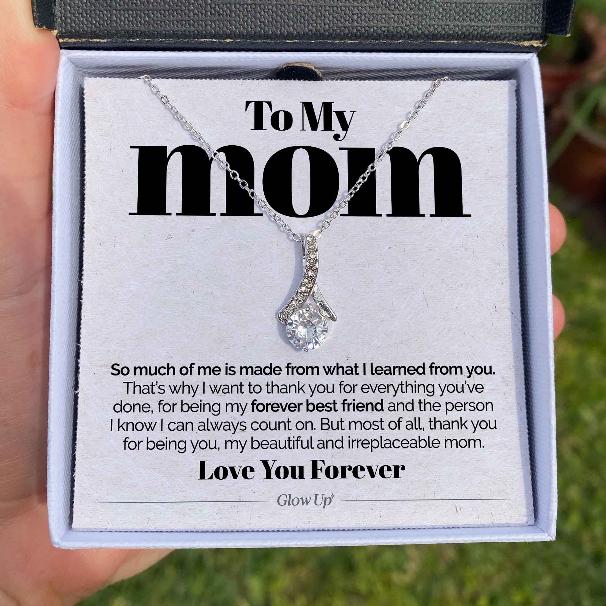 ShineOn Fulfillment Jewelry Standard Box To My Mom - Forever Best Friend - Ribbon Necklace