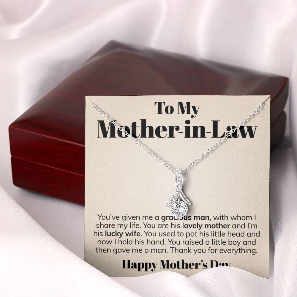 ShineOn Fulfillment Jewelry Standard Box To My Mother-in-law - Thank You - Ribbon Necklace