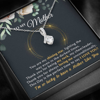 ShineOn Fulfillment Jewelry Standard Box To my Mother - You Are My Shining Star - Ribbon Necklace