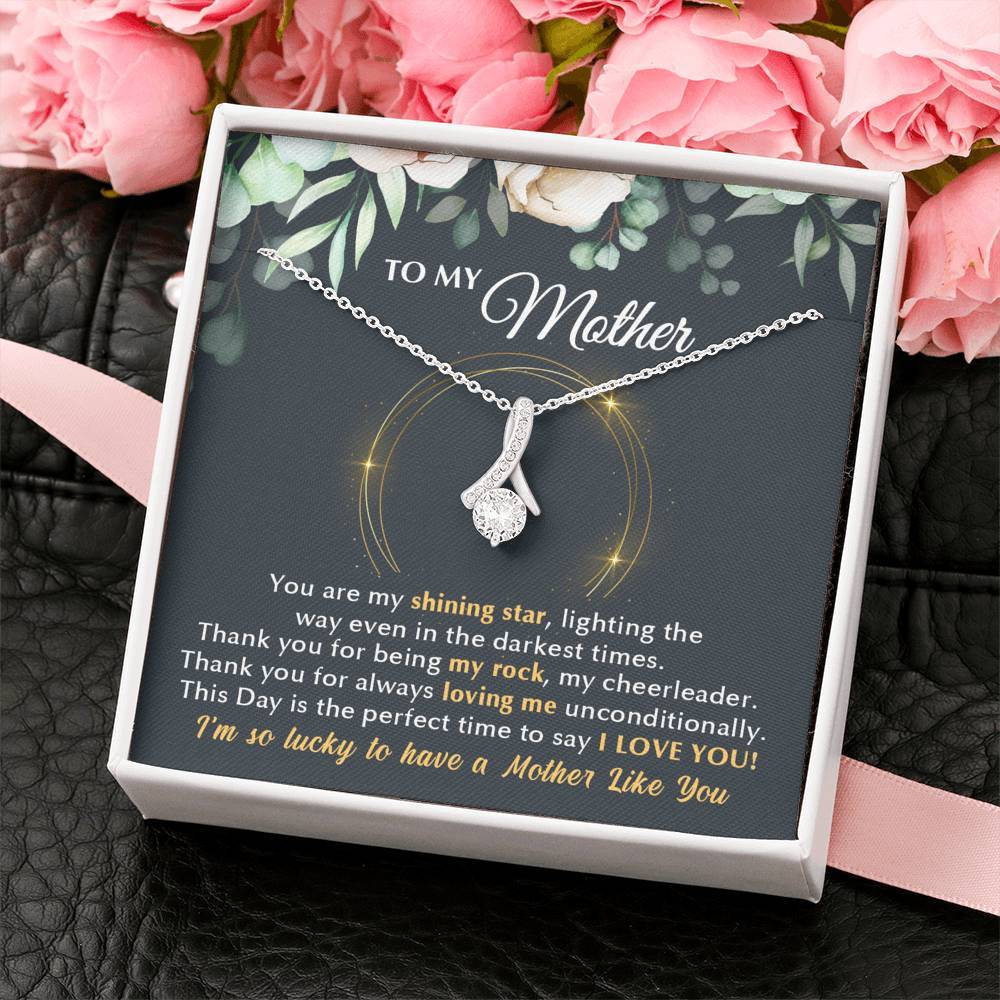 ShineOn Fulfillment Jewelry Standard Box To my Mother - You Are My Shining Star - Ribbon Necklace