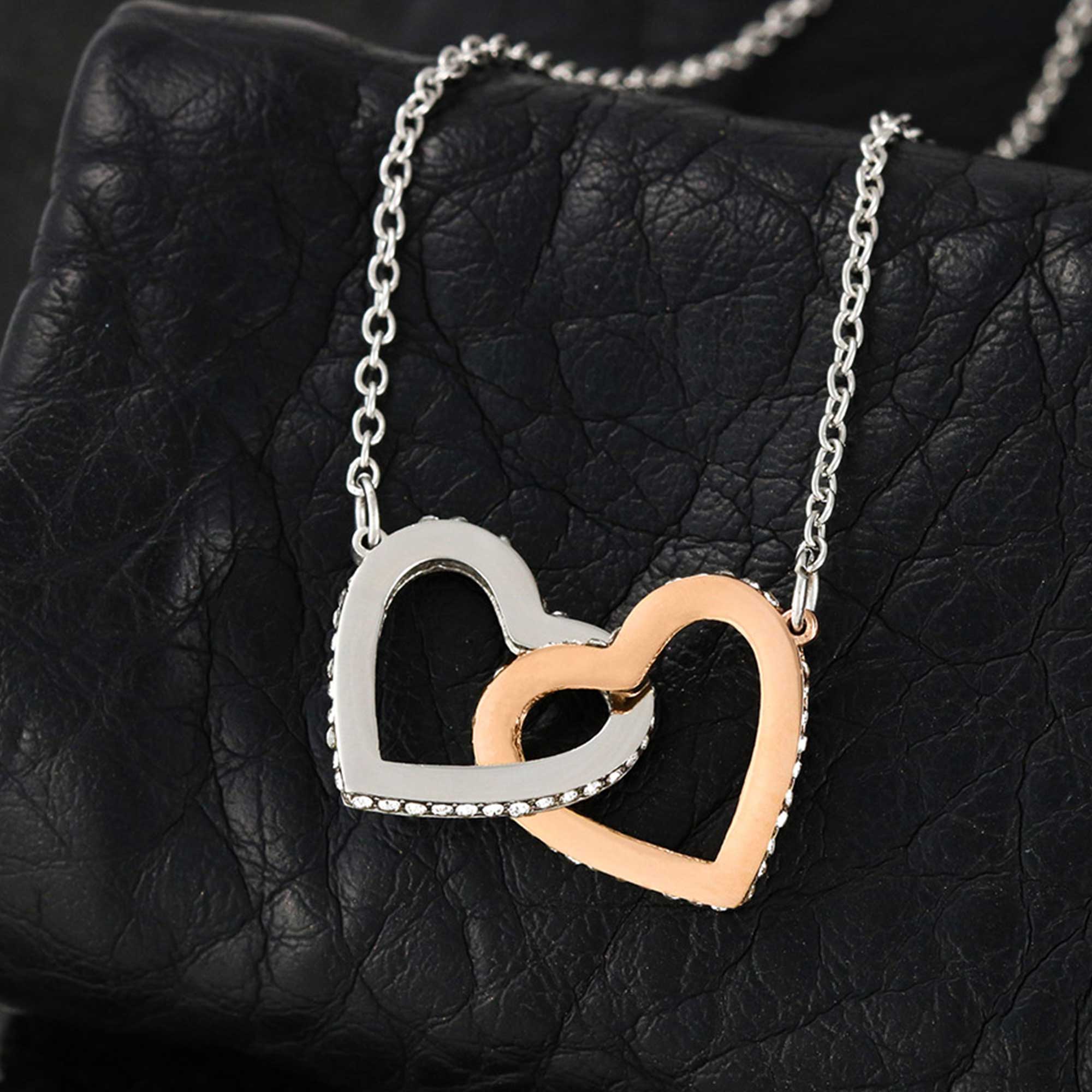 ShineOn Fulfillment Jewelry Standard Box To My Sister - Exceptional Kind of Love - Interlocking Hearts Necklace