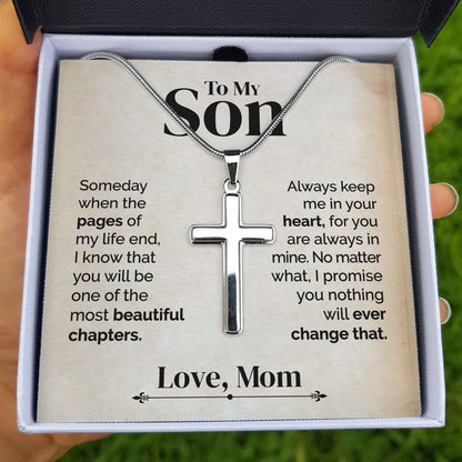 ShineOn Fulfillment Jewelry Standard Box To My Son - Always Keep Me In Your Heart - Cross Necklace