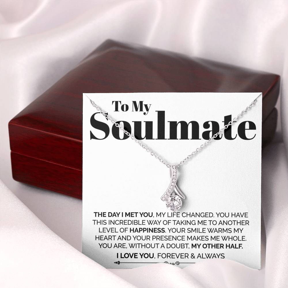 ShineOn Fulfillment Jewelry Standard Box To My Soulmate - The Day I Met You - Ribbon Necklace