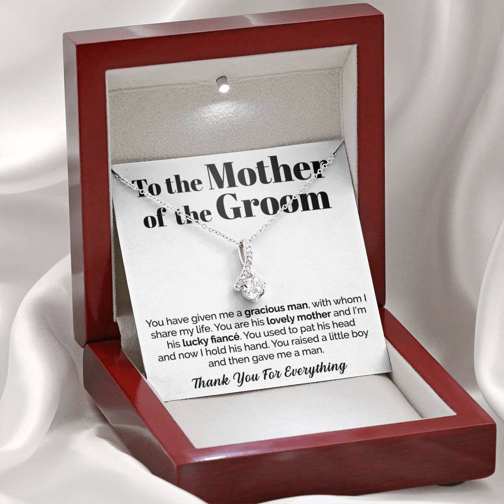 ShineOn Fulfillment Jewelry Standard Box To The Mother Of The Groom - You Have Given Me A Gracious Man - Ribbon Necklace