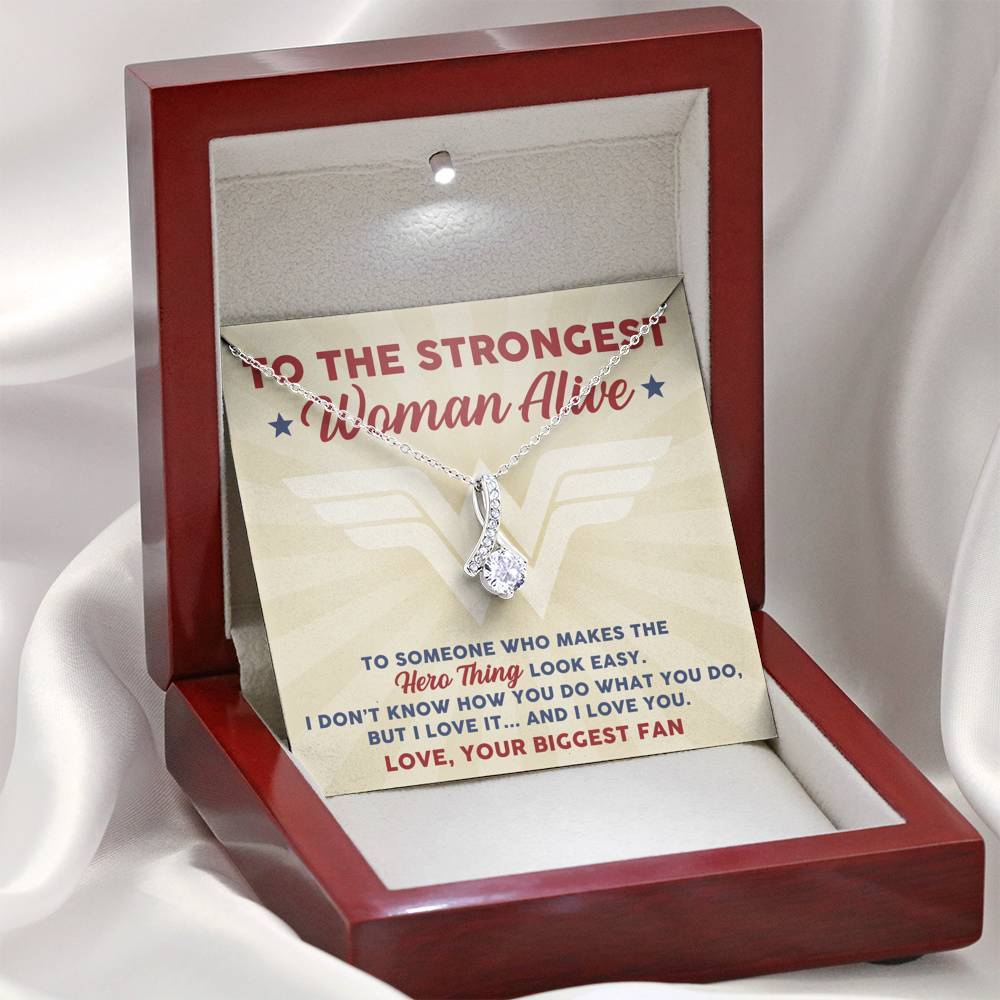 ShineOn Fulfillment Jewelry Standard Box To The Strongest Woman Alive - Ribbon Necklace