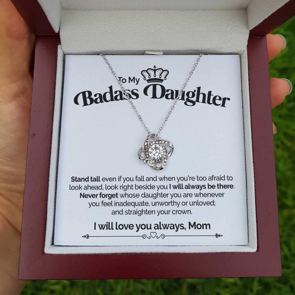 ShineOn Fulfillment Jewelry To My Badass Daughter - Stand Tall - Love Knot Necklace