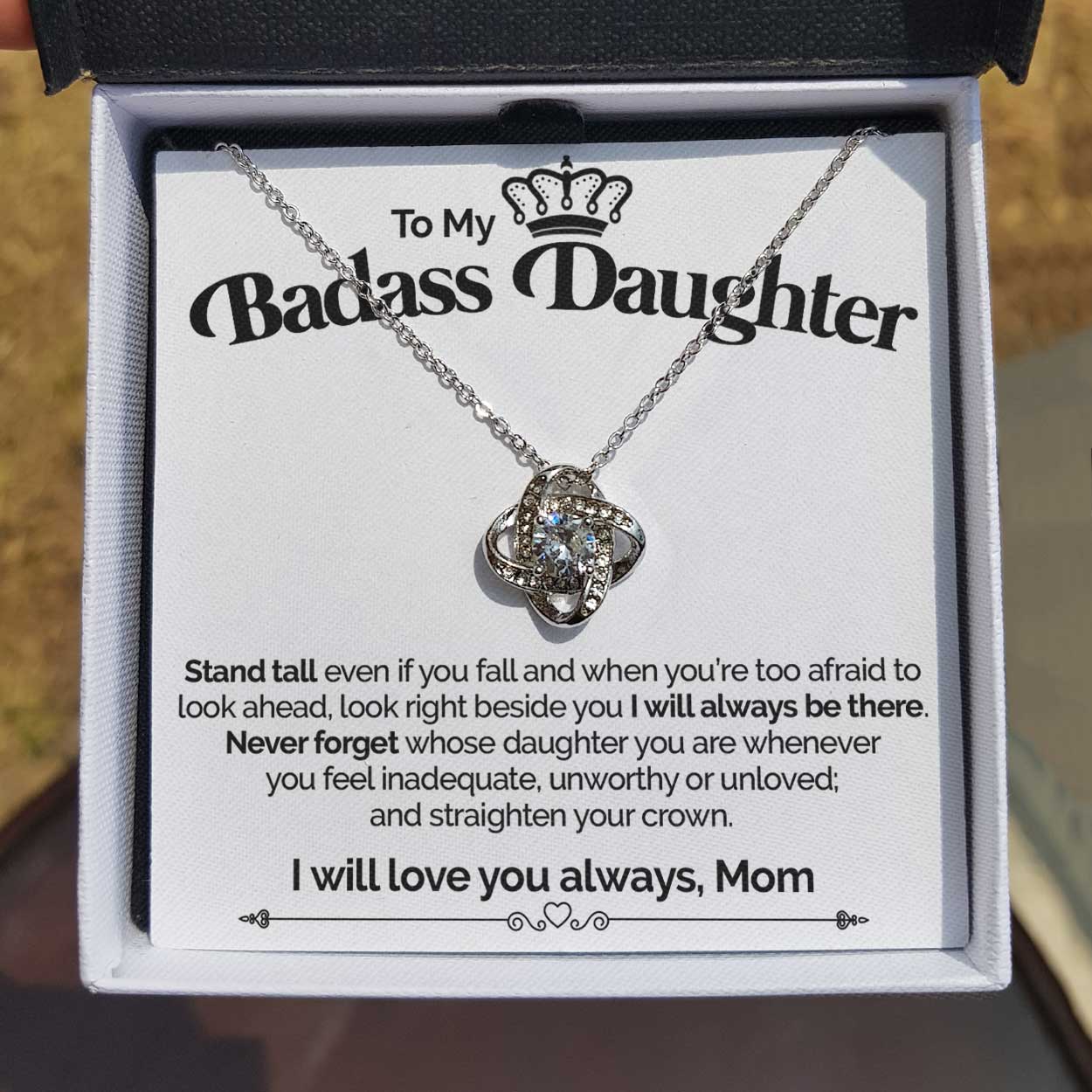 ShineOn Fulfillment Jewelry To My Badass Daughter - Stand Tall - Love Knot Necklace