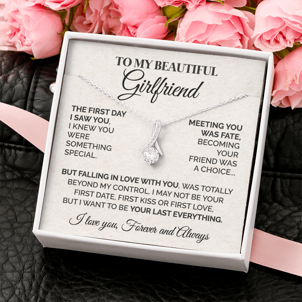 ShineOn Fulfillment Jewelry To My Beautiful Girlfriend - The First Day I Saw You - Ribbon Necklace