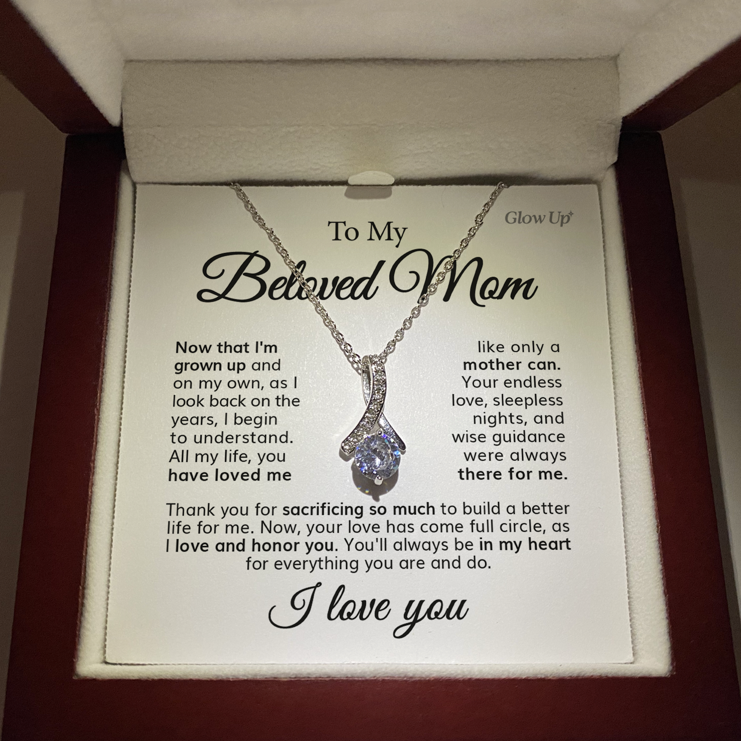 ShineOn Fulfillment Jewelry To My Beloved Mom - Endless Love - Ribbon Necklace