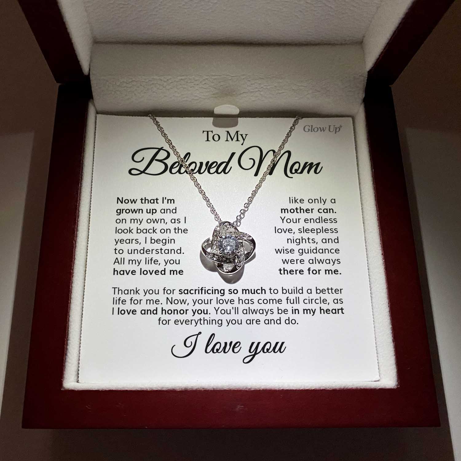 ShineOn Fulfillment Jewelry To My Beloved Mom - Your Endless Love  - Love Knot Necklace