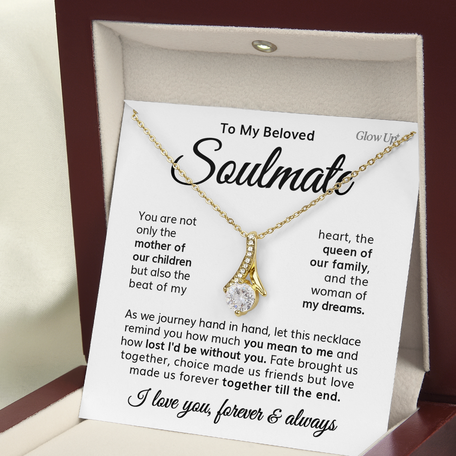 ShineOn Fulfillment Jewelry To My Beloved Soulmate - Ribbon Necklace