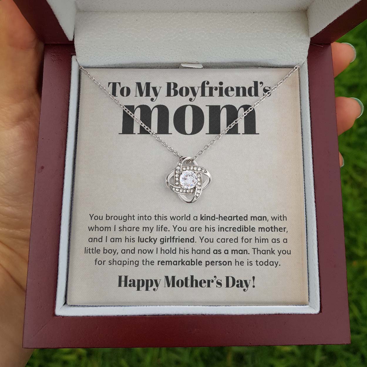 ShineOn Fulfillment Jewelry To my Boyfriend's Mom - Incredible Mom - Love Knot Necklace