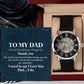 ShineOn Fulfillment Jewelry To My Dad - Thank You - Openwork Watch