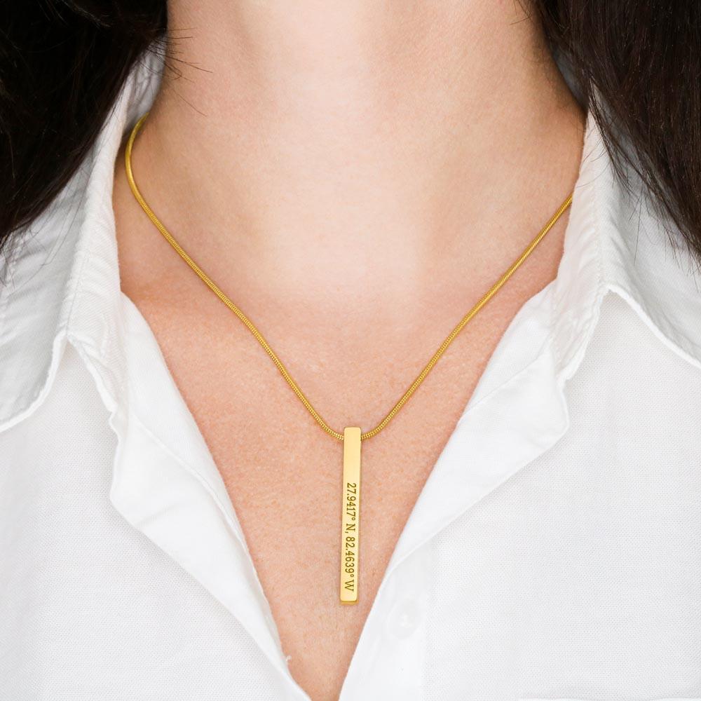 ShineOn Fulfillment Jewelry To my Daughter - Always remember from Dad - Coordinates Vertical Stick Necklace