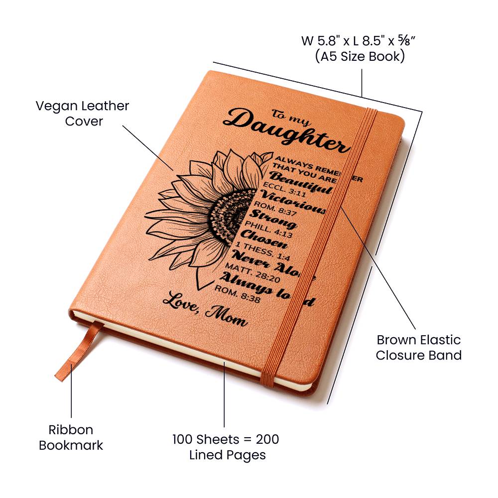 ShineOn Fulfillment Jewelry To My Daughter - Always Remember - Graphic Vegan Leather Notebook