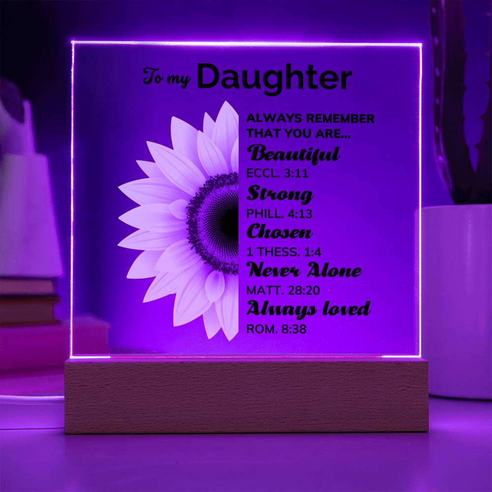 ShineOn Fulfillment Jewelry To My Daughter from Mom - Always Loved - Square Acrylic Plaque