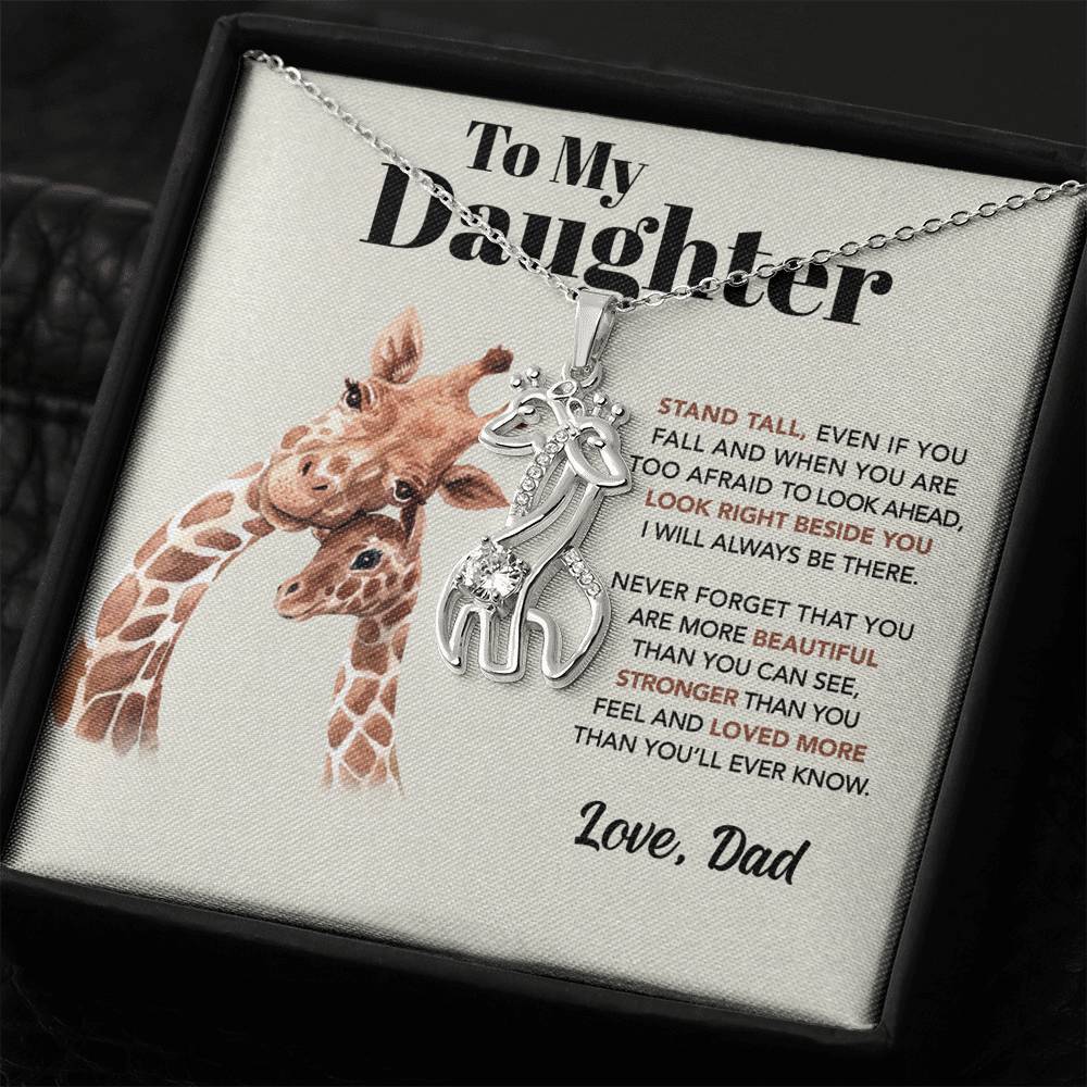 ShineOn Fulfillment Jewelry To My Daughter - I Will Always Be There Dad - Giraffes Necklace