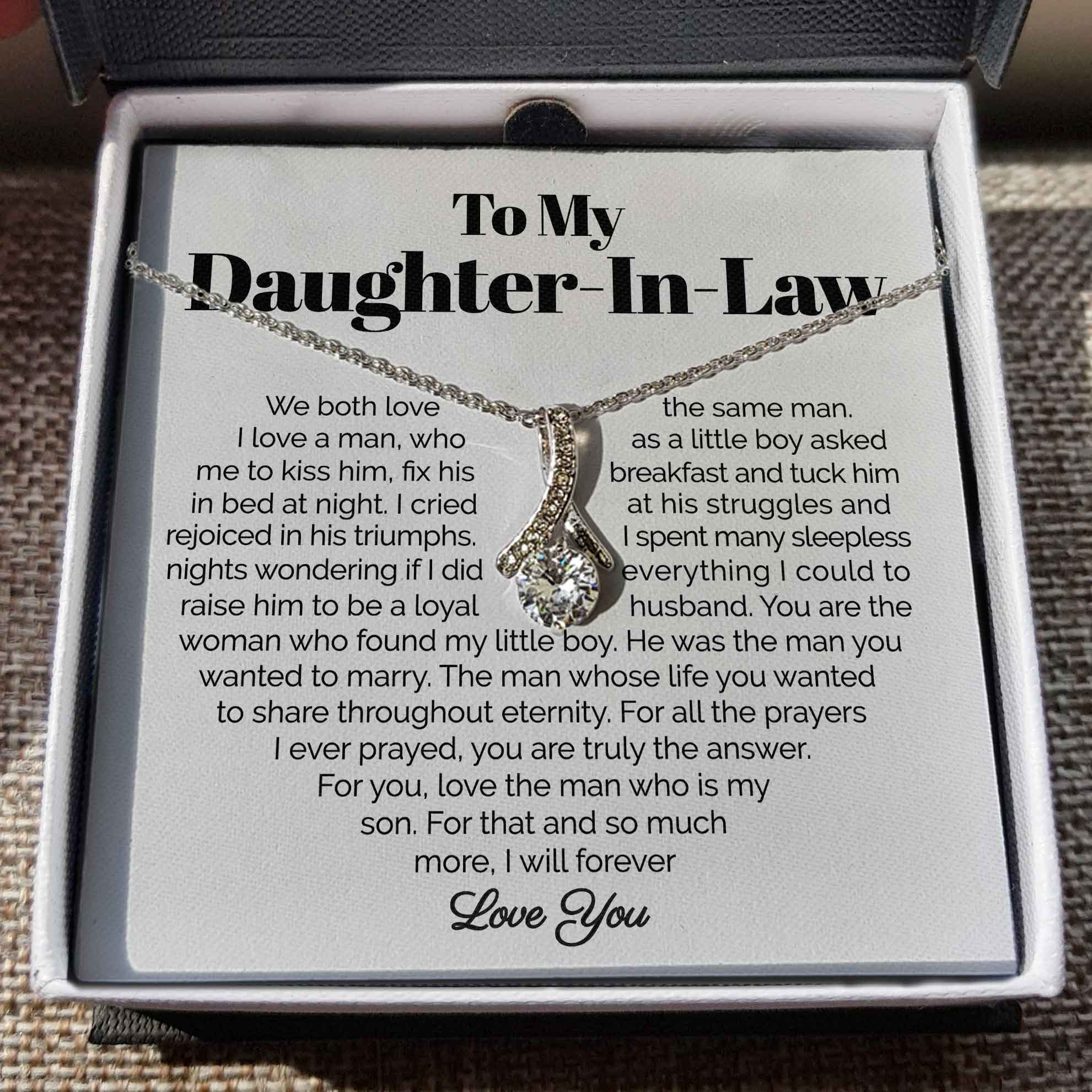 ShineOn Fulfillment Jewelry To My Daughter-In-Law- I Will Forever Love You - Ribbon Necklace