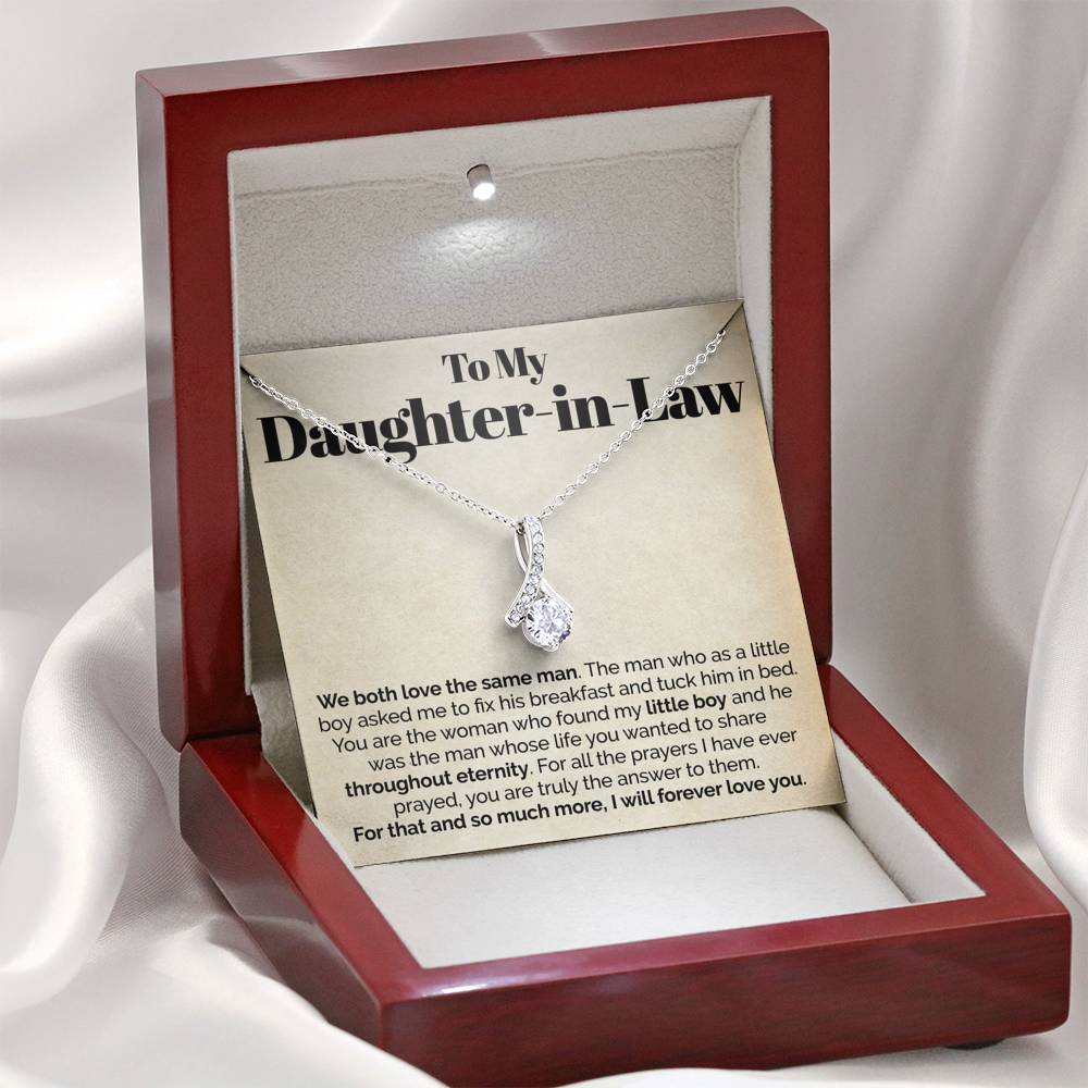 ShineOn Fulfillment Jewelry To My Daughter-In-Law - I Will Forever Love You -  Ribbon Necklace