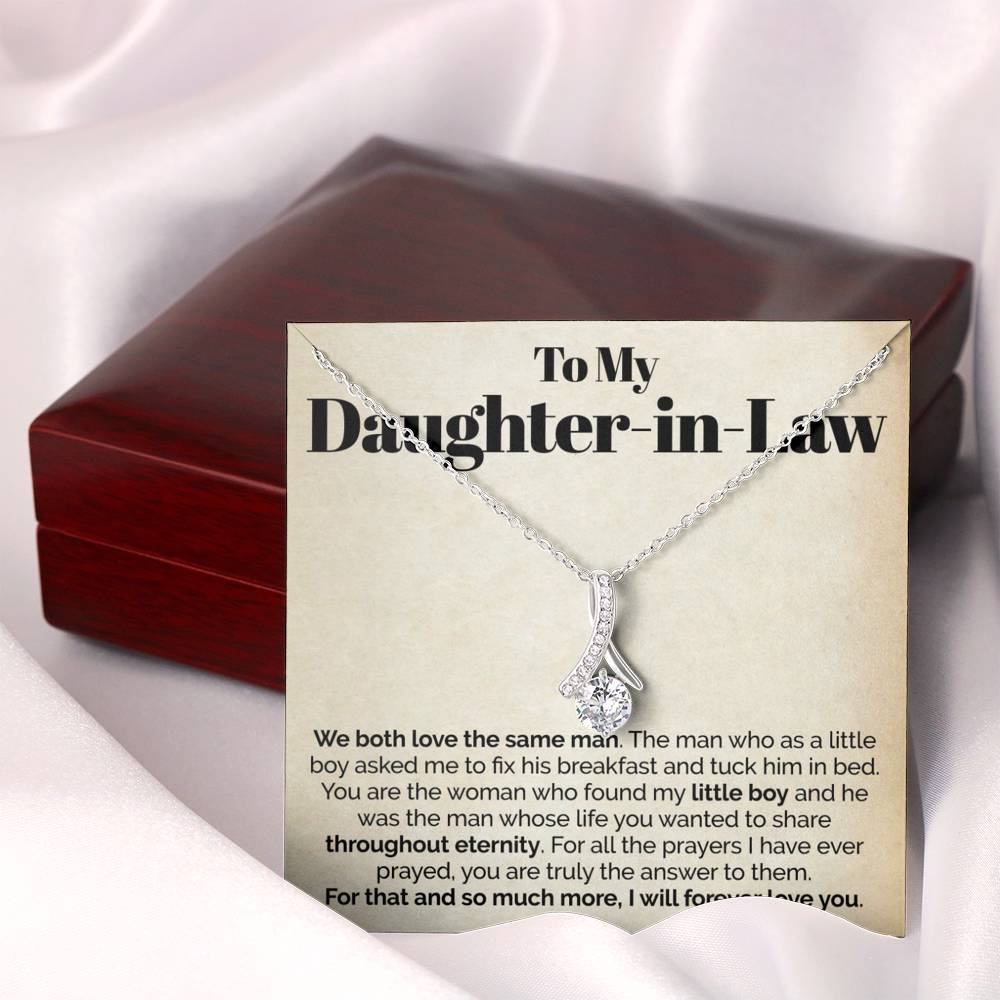 ShineOn Fulfillment Jewelry To My Daughter-In-Law - I Will Forever Love You -  Ribbon Necklace