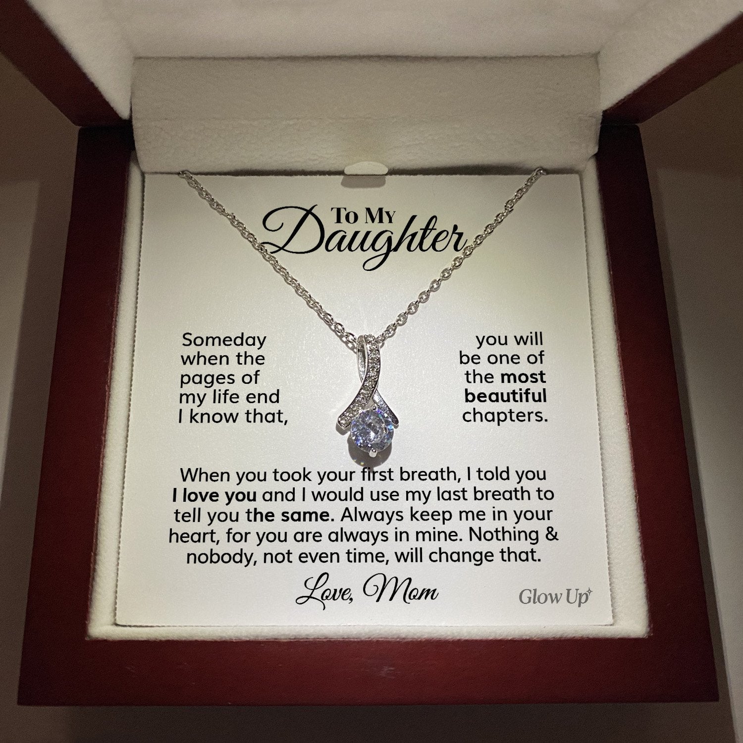ShineOn Fulfillment Jewelry To My Daughter - Someday - Ribbon Beauty Necklace