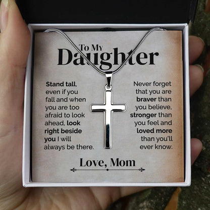 ShineOn Fulfillment Jewelry To My Daughter - Stand Tall -  Cross Necklace