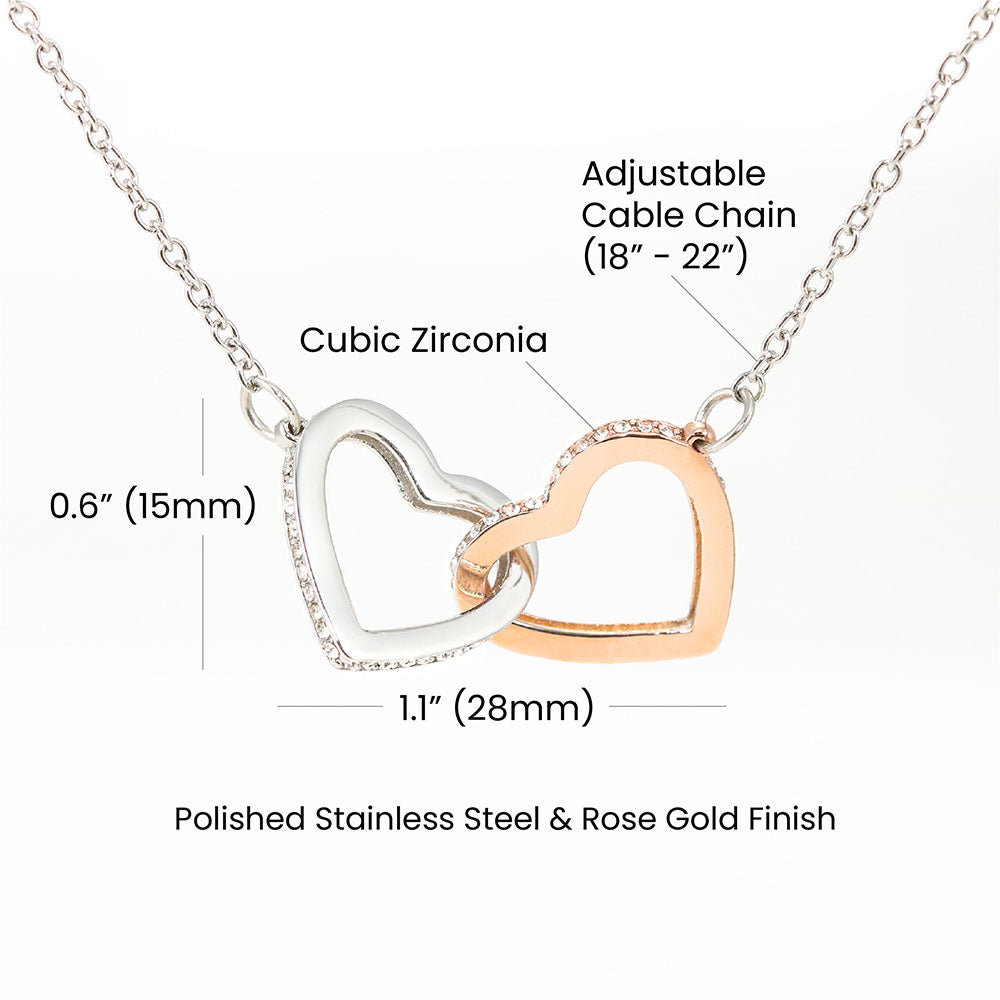 ShineOn Fulfillment Jewelry To My Daughter - Stronger Than You Feel - Interlocked Hearts Necklace