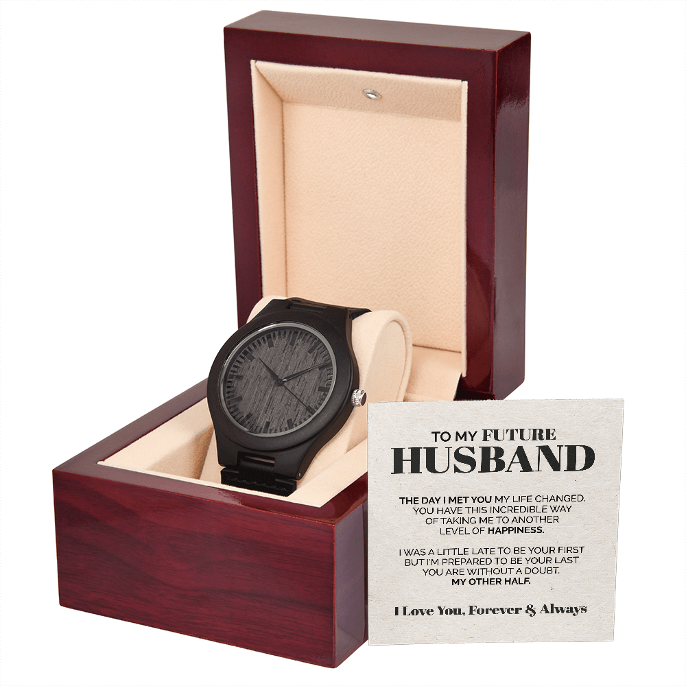ShineOn Fulfillment Jewelry To my Future Husband - The day I met you - Wooden Watch