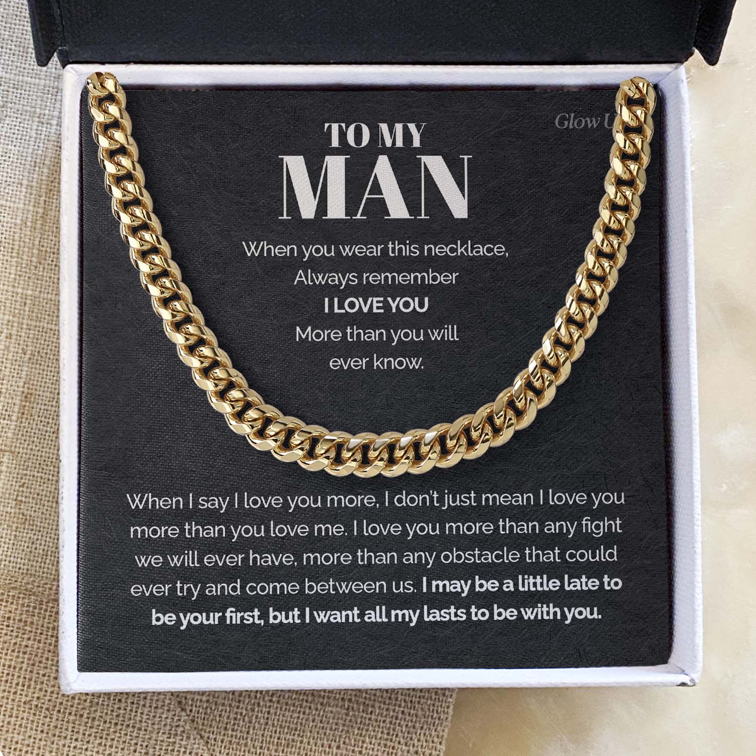 ShineOn Fulfillment Jewelry To my Man - I love you - Cuban Link Chain