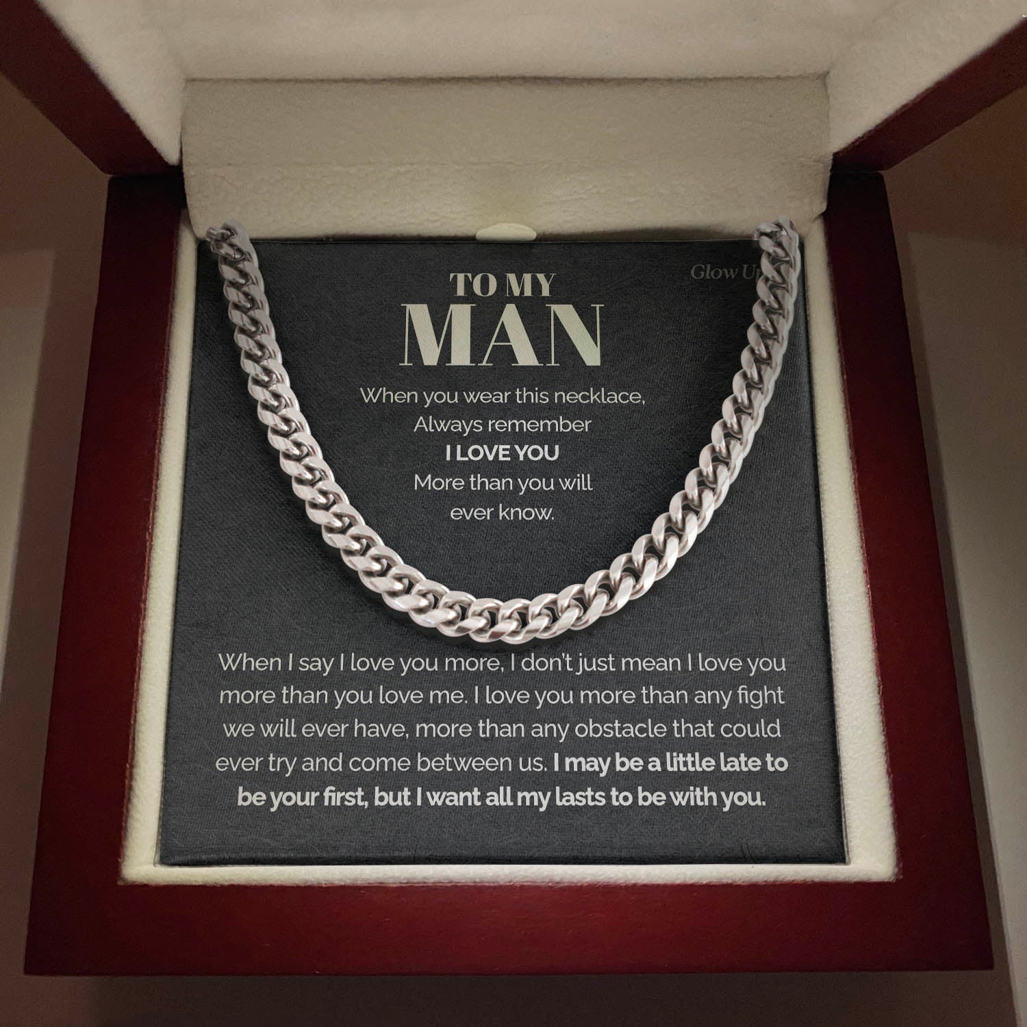 ShineOn Fulfillment Jewelry To my Man - I love you - Cuban Link Chain