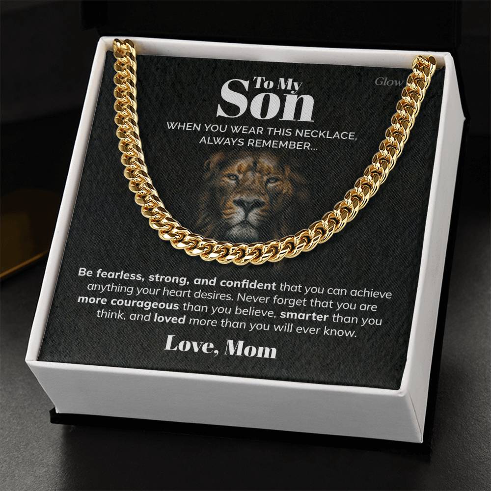 ShineOn Fulfillment Jewelry To My Son - Be fearless - Cuban Link Chain