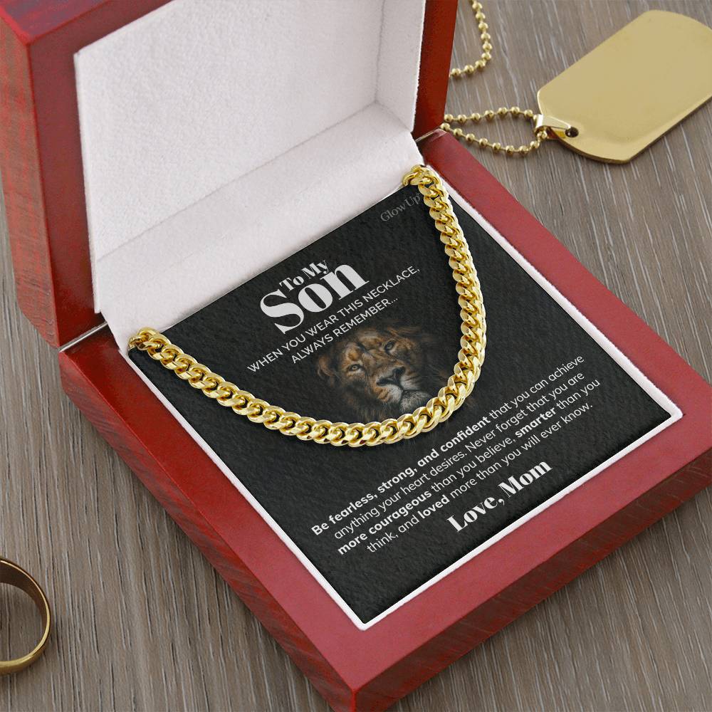 ShineOn Fulfillment Jewelry To My Son - Be fearless - Cuban Link Chain