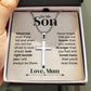 ShineOn Fulfillment Jewelry To my Son from Mum - Stand tall - Cross Necklace