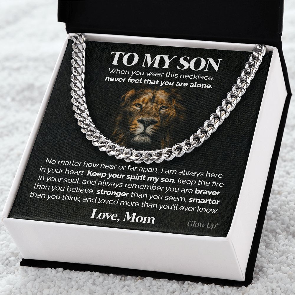 ShineOn Fulfillment Jewelry To my Son - Keep your spirit my son - Cuban Link Chain