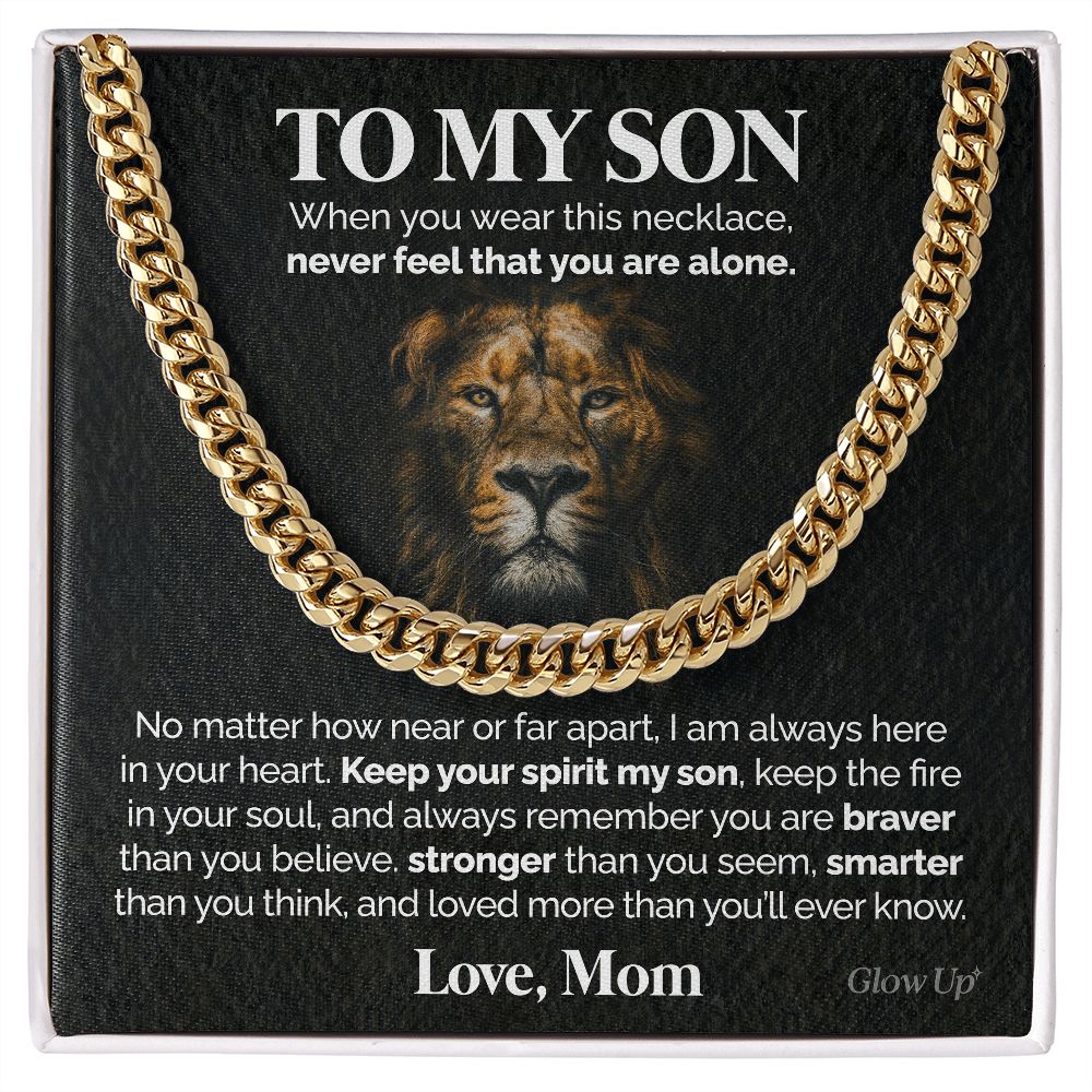 ShineOn Fulfillment Jewelry To my Son - Keep your spirit my son - Cuban Link Chain