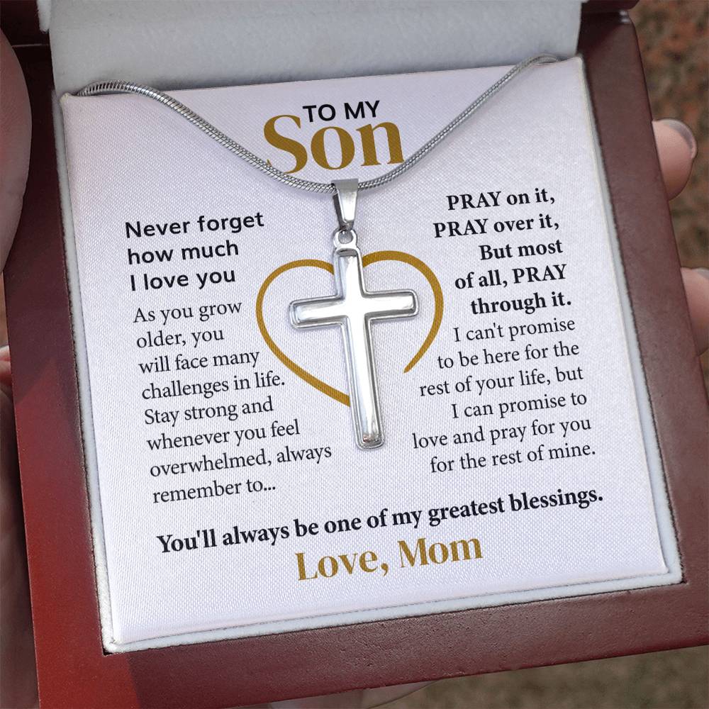 ShineOn Fulfillment Jewelry To my Son - Pray on it - Artisan Cross2