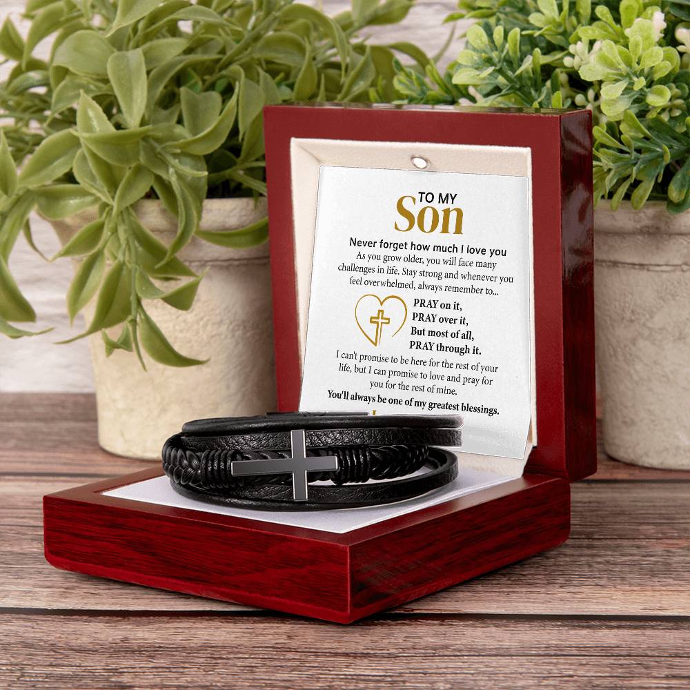 ShineOn Fulfillment Jewelry To my Son - Pray on it - Cross Bracelet3