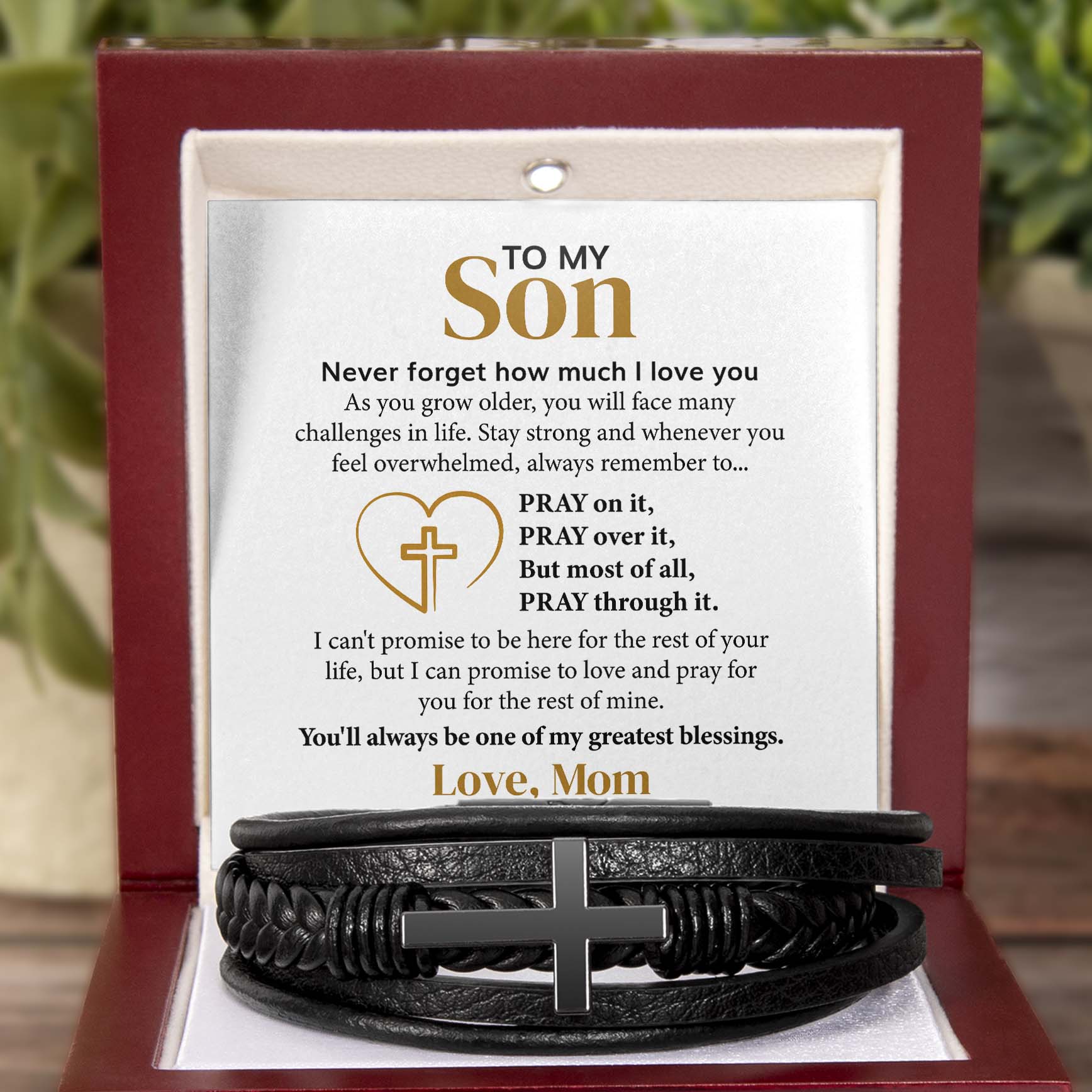 ShineOn Fulfillment Jewelry To my Son - Pray on it - Cross Bracelet3
