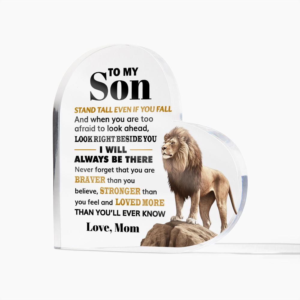 ShineOn Fulfillment Jewelry To my Son - Stand tall - Heart Acrylic Plaque
