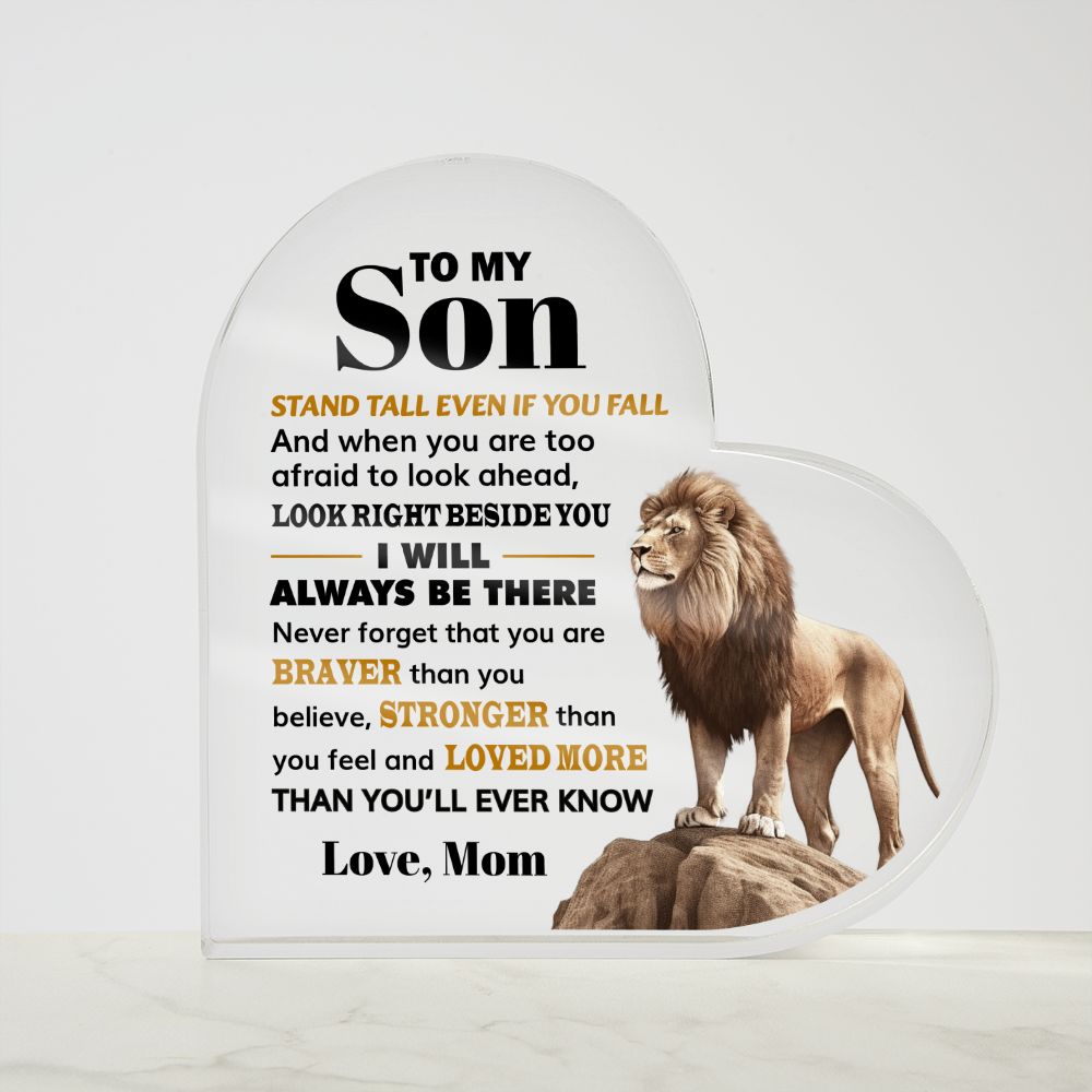 ShineOn Fulfillment Jewelry To my Son - Stand tall - Heart Acrylic Plaque